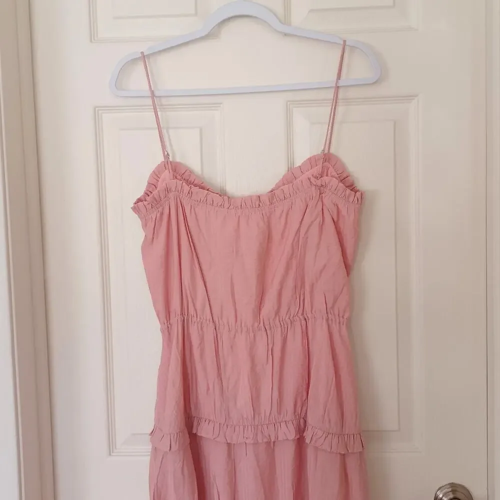NWT Lovers + Friends Rosalie Midi Dress Coral Size M Sold Out - Picture 7 of 12